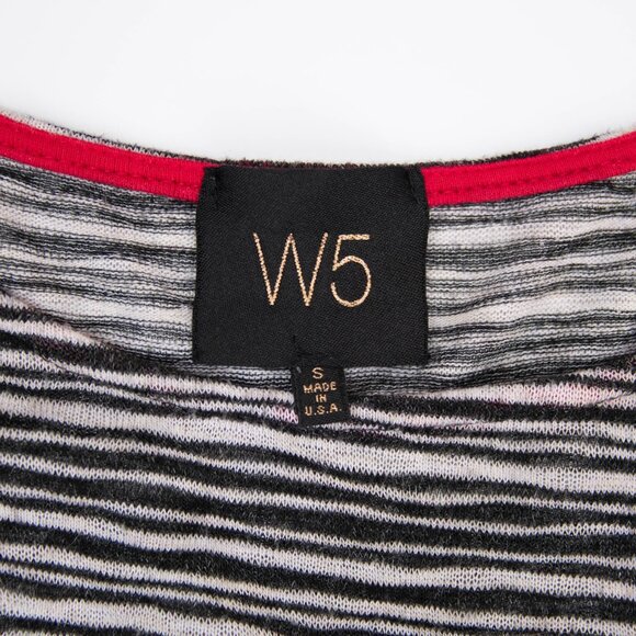 W5 Anthropologie Top Womens S Stripped Knit Pullover Black & White w Front Tie - Picture 5 of 7